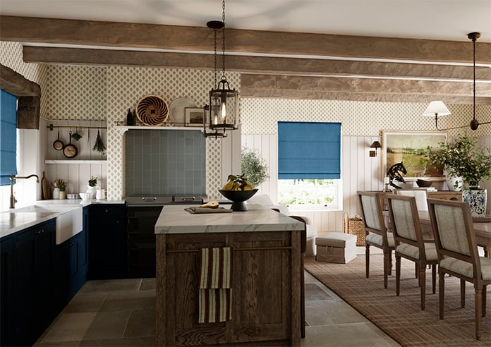 Ashbourne (Blackout), Caspian Blue - Twist&Fit Roman Blind - Image 7